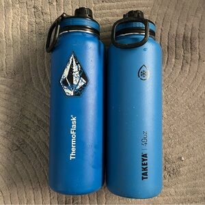 Takeya Blue Water Bottle and thermoflask bundle 40oz